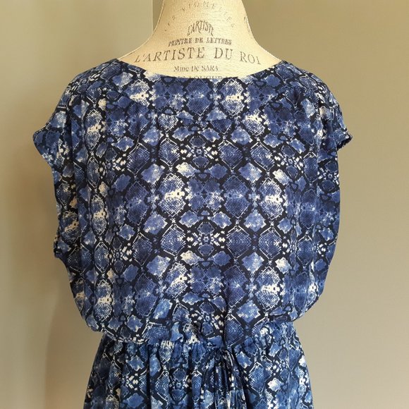 RW&Co Blue Snakeskin Dress - Picture 2 of 6